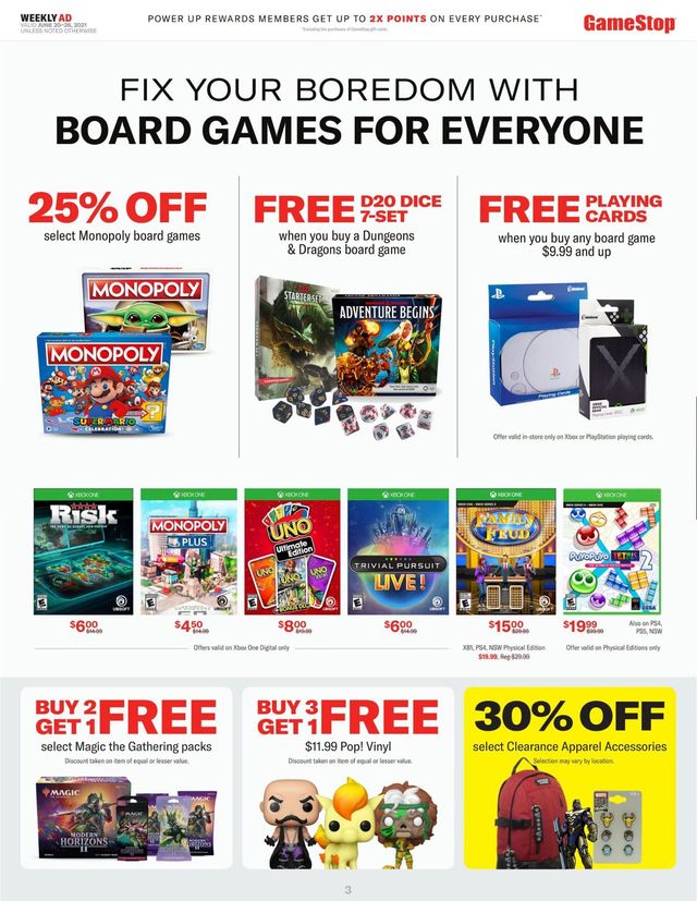 Game Stop Ad from 06/20/2021