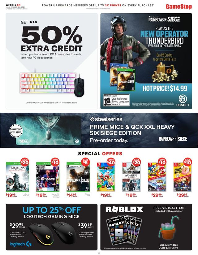 Game Stop Ad from 06/20/2021