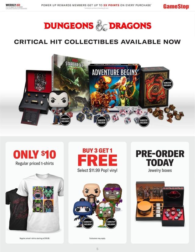 Game Stop Ad from 07/11/2021