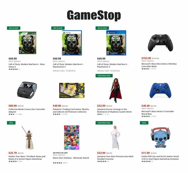 Game Stop Ad from 10/26/2022