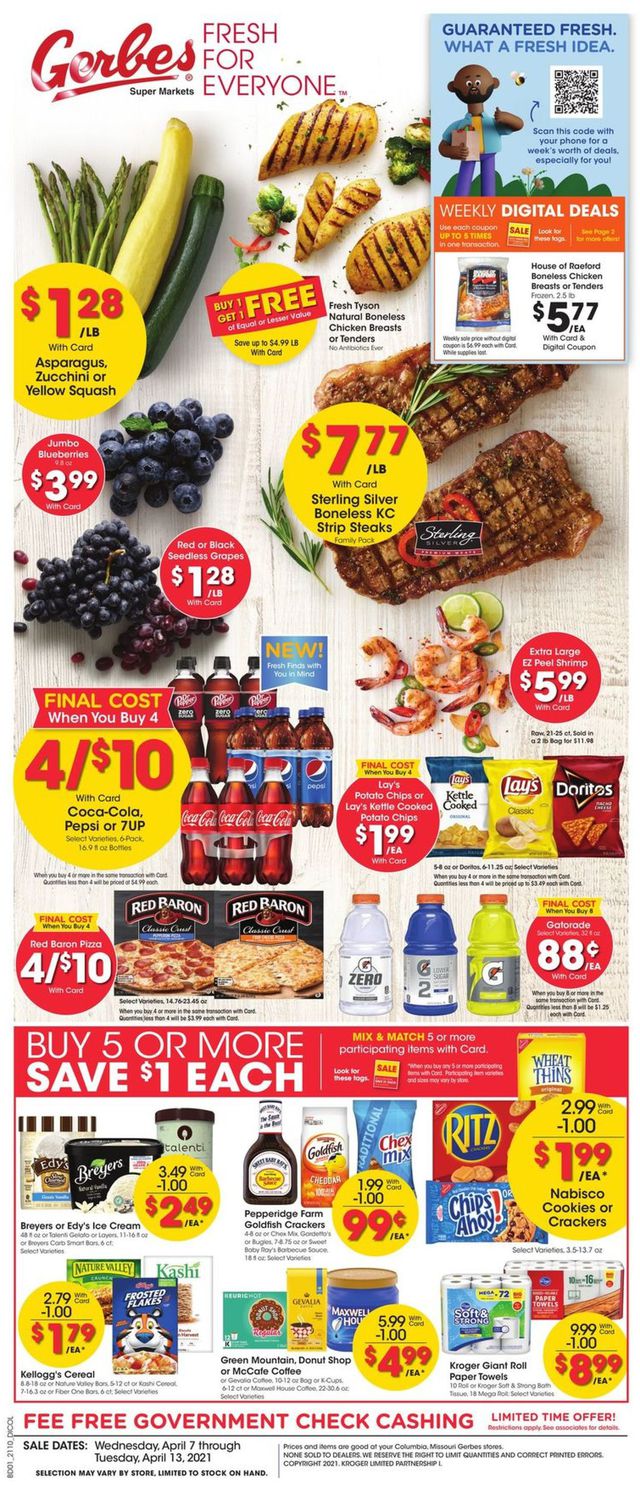 Gerbes Super Markets Ad from 04/07/2021