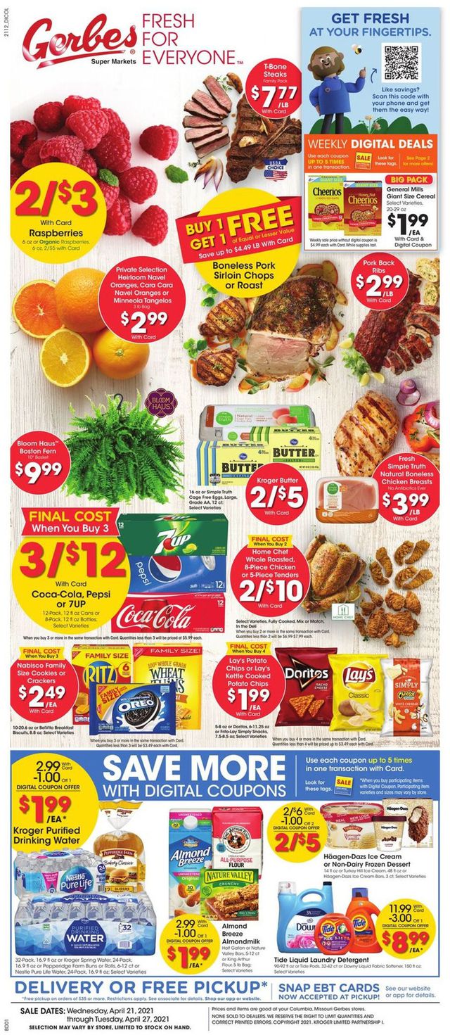 Gerbes Super Markets Ad from 04/21/2021