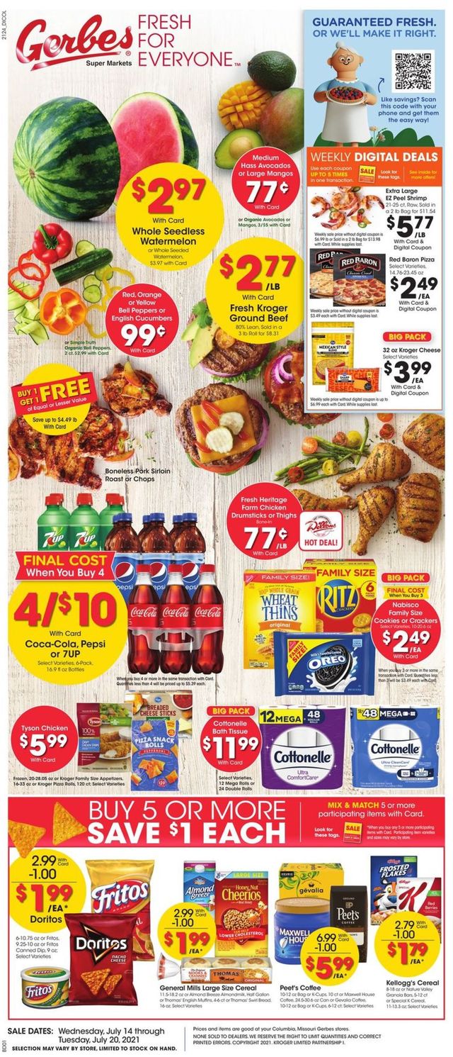 Gerbes Super Markets Ad from 07/14/2021