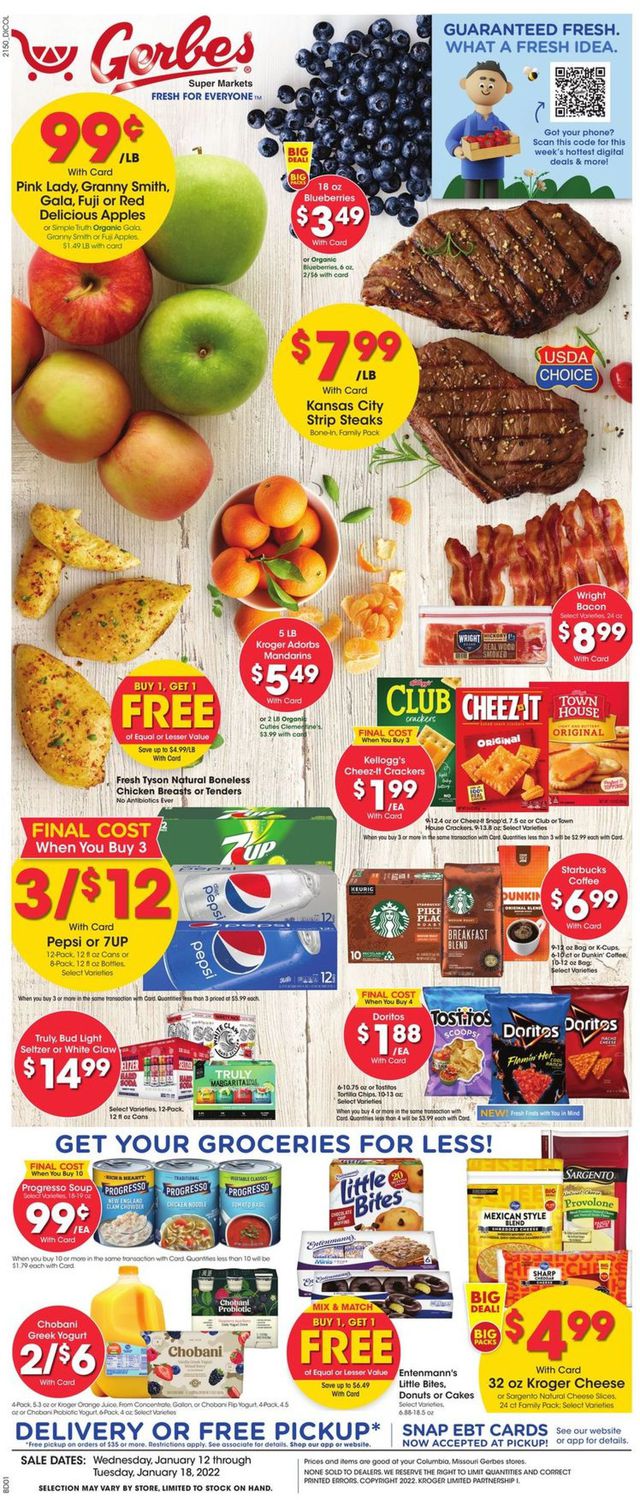 Gerbes Super Markets Ad from 01/12/2022