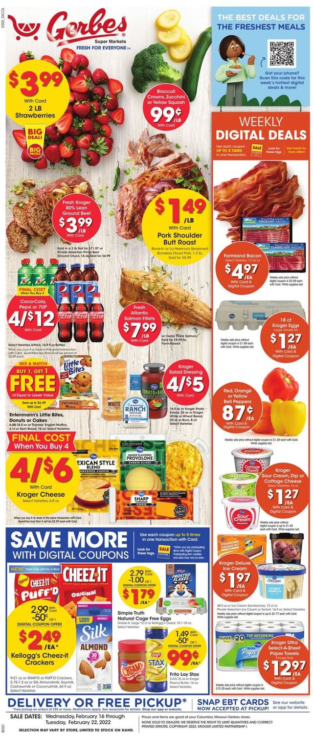 Gerbes Super Markets Ad from 02/16/2022