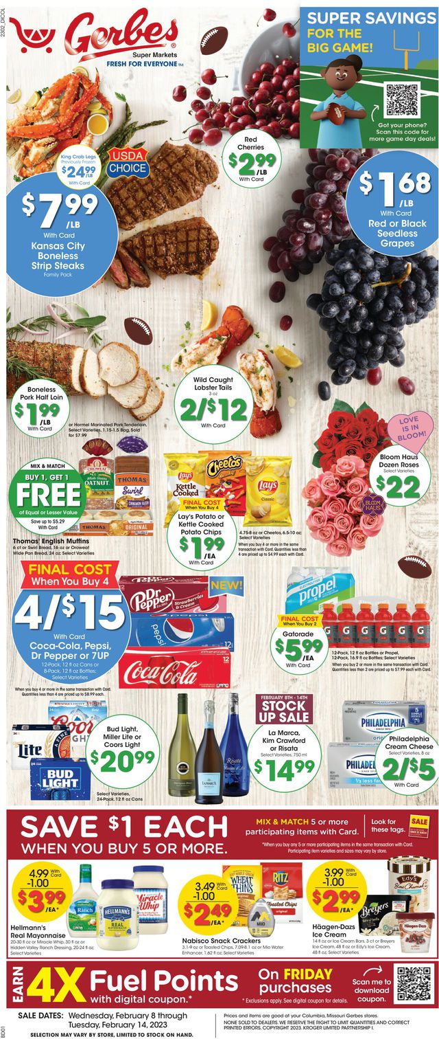 Gerbes Super Markets Ad from 02/08/2023