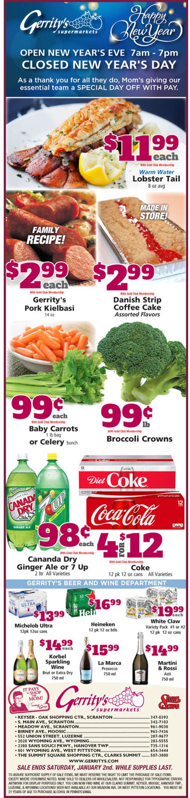 Gerrity's Supermarkets Ad from 12/27/2020