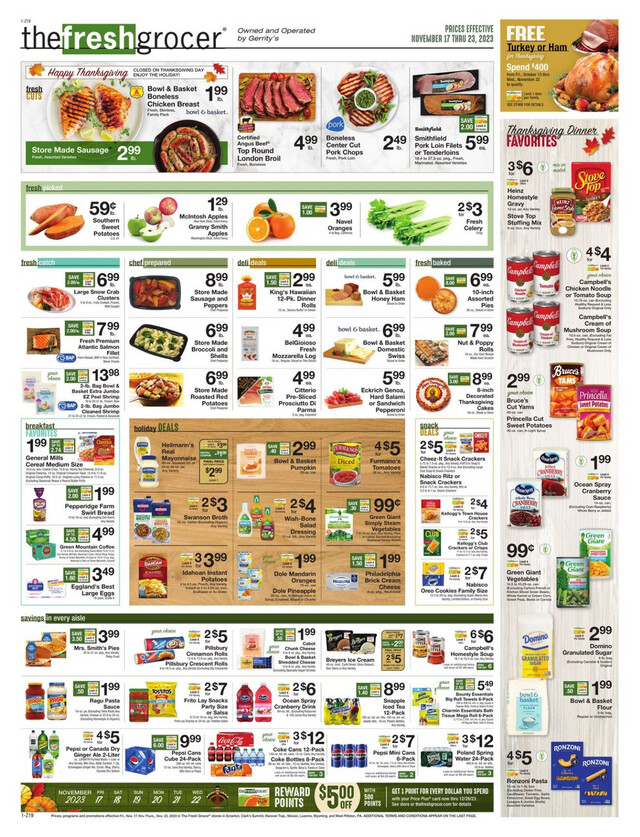 Gerrity's Supermarkets Ad from 11/17/2023