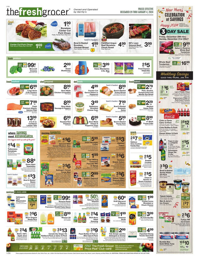 Gerrity's Supermarkets Ad from 12/29/2023