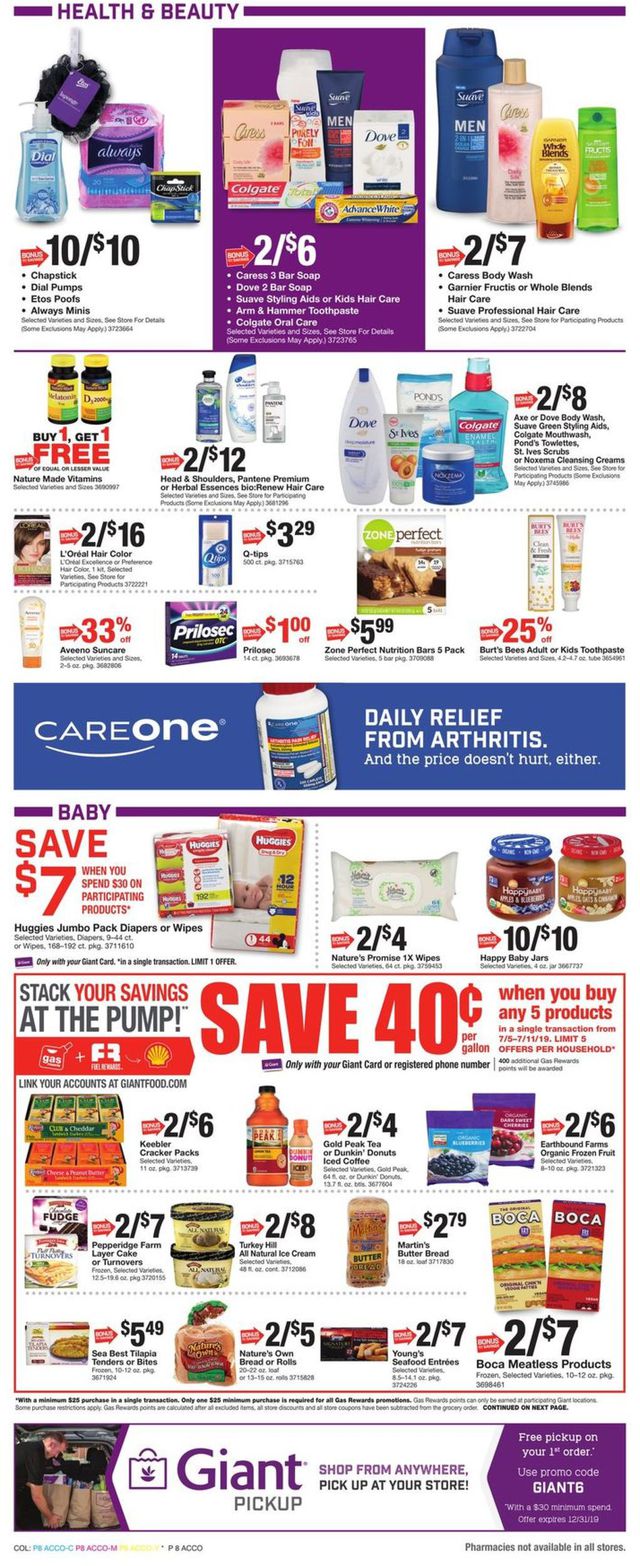 Giant Food Ad from 07/05/2019
