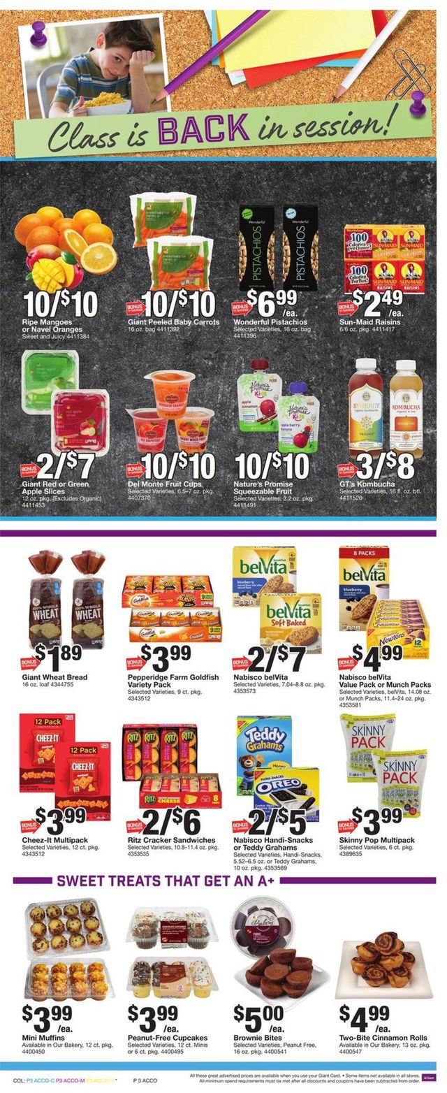 Giant Food Ad from 08/14/2020
