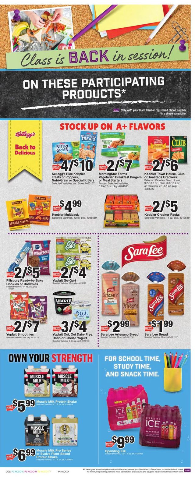 Giant Food Ad from 08/21/2020
