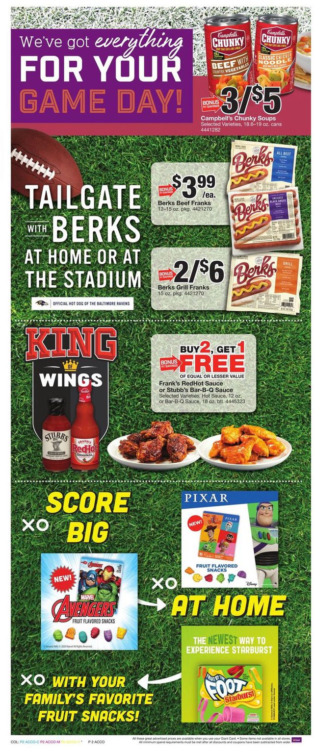 Giant Food Ad from 09/11/2020