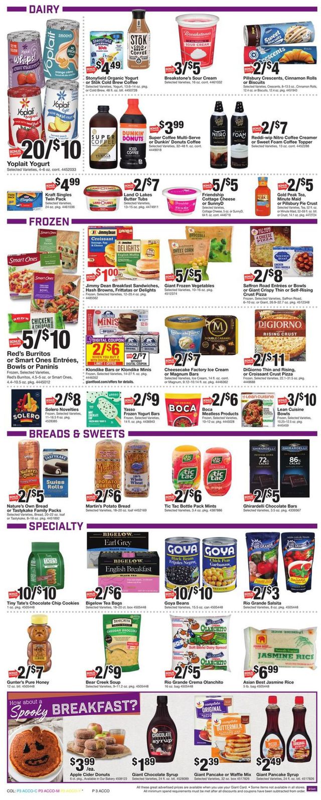 Giant Food Ad from 10/16/2020