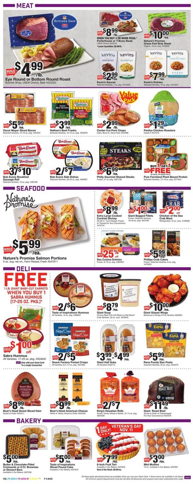 Giant Food Ad from 11/06/2020