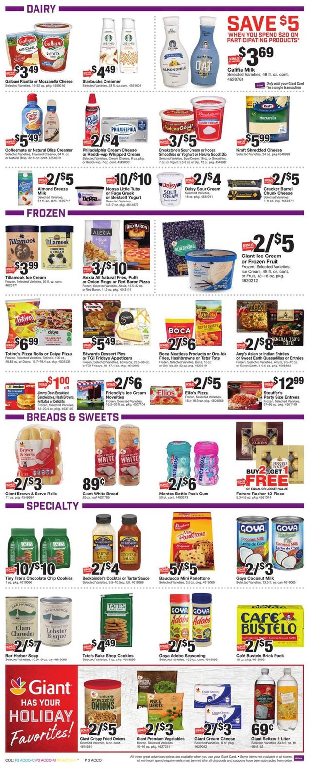 Giant Food Ad from 12/18/2020