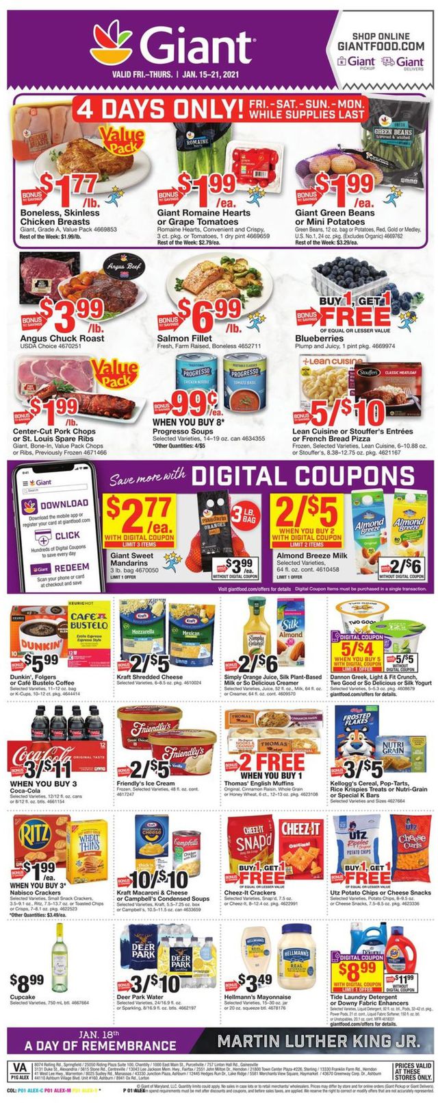 Giant Food Ad from 01/15/2021