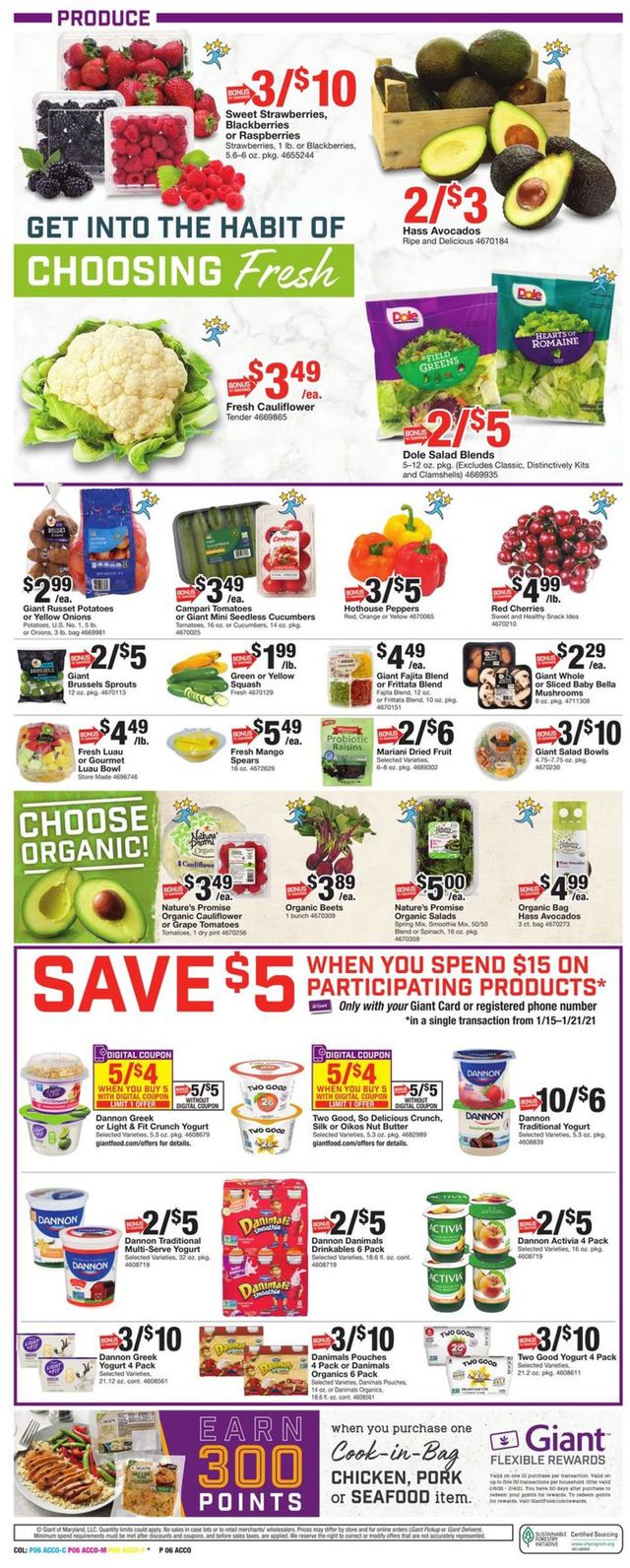 Giant Food Ad from 01/15/2021