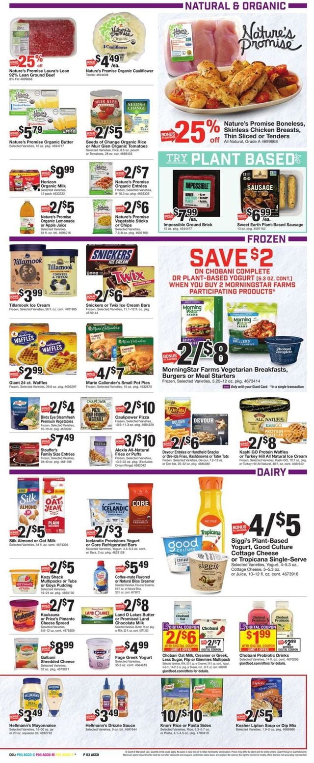 Giant Food Ad from 01/29/2021