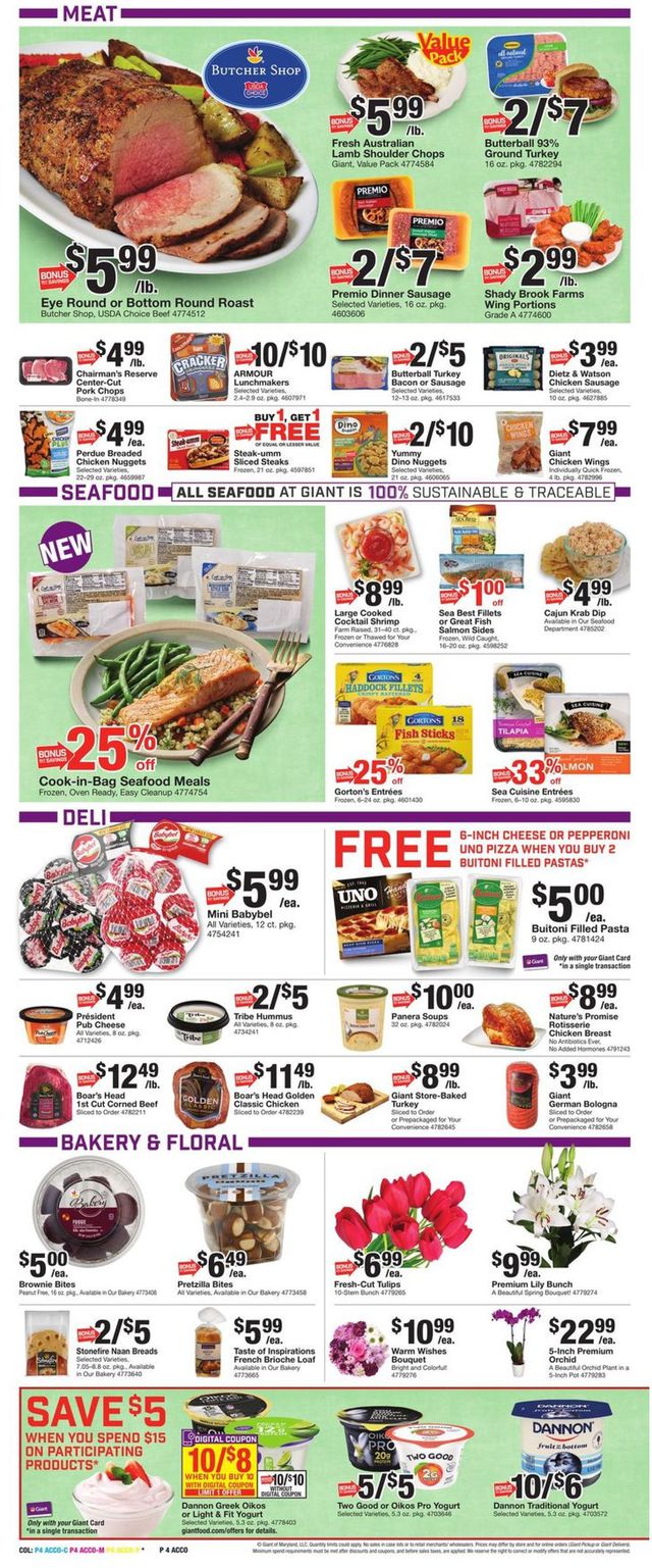 Giant Food Ad from 03/19/2021