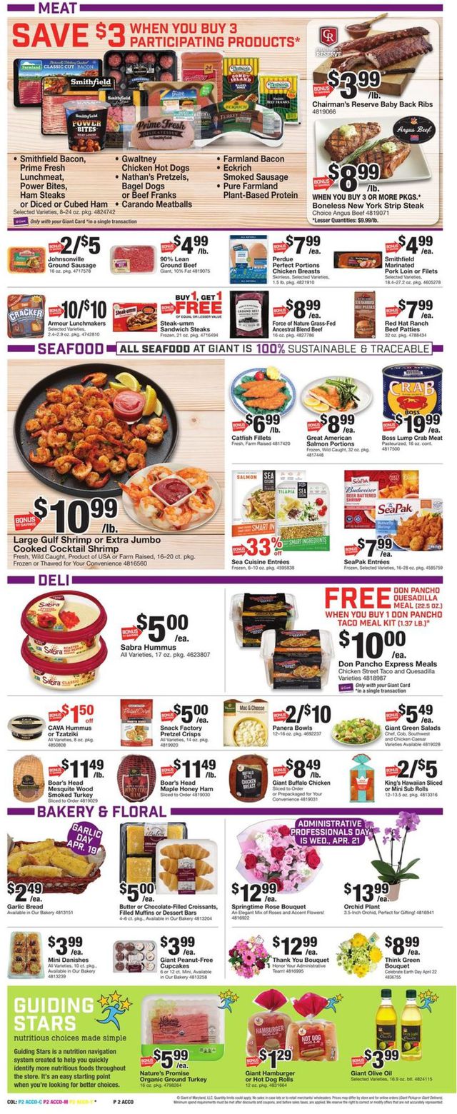 Giant Food Ad from 04/16/2021