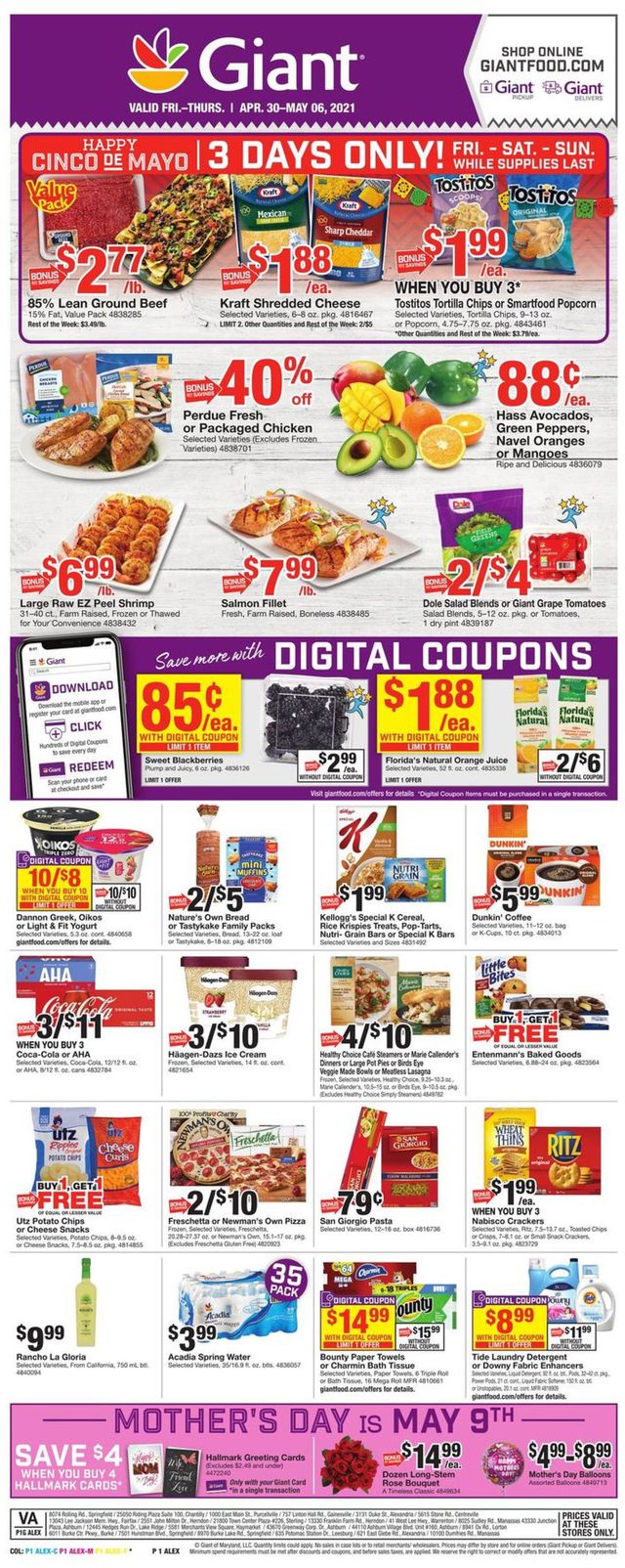 Giant Food Ad from 04/30/2021