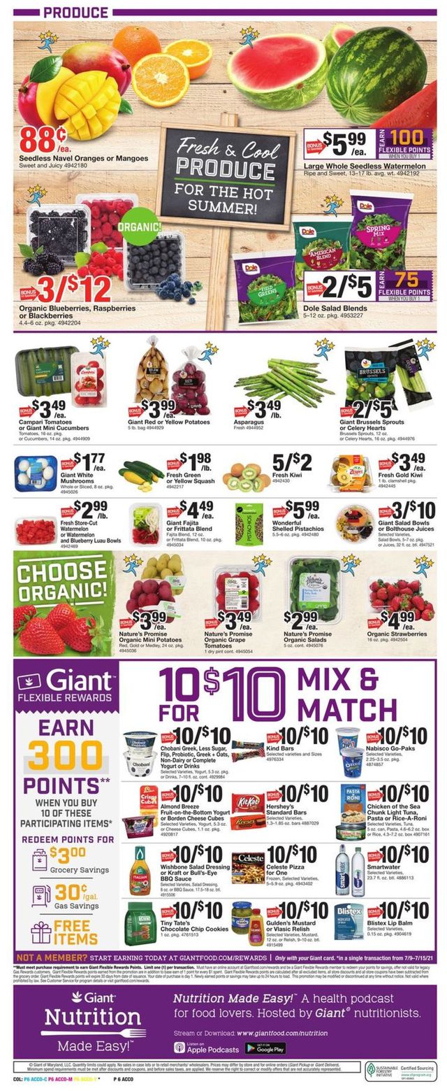 Giant Food Ad from 07/09/2021