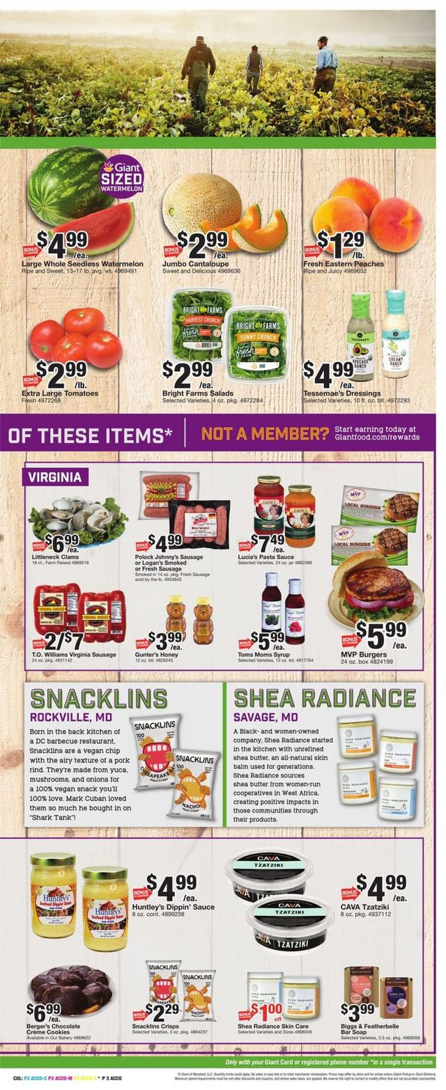 Giant Food Ad from 07/30/2021