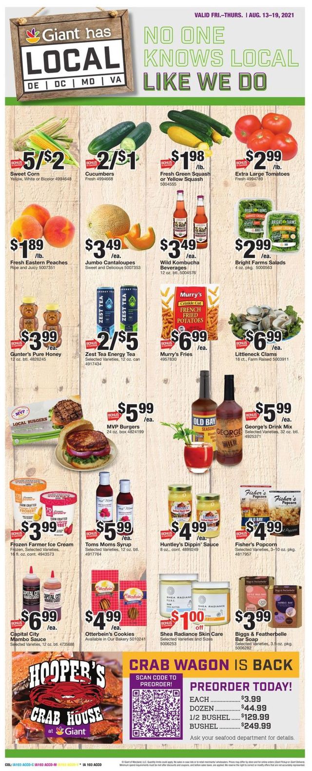 Giant Food Ad from 08/13/2021
