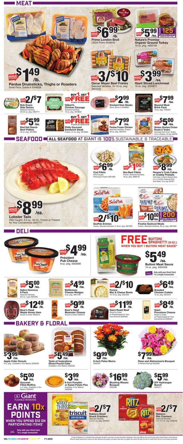 Giant Food Ad from 09/17/2021