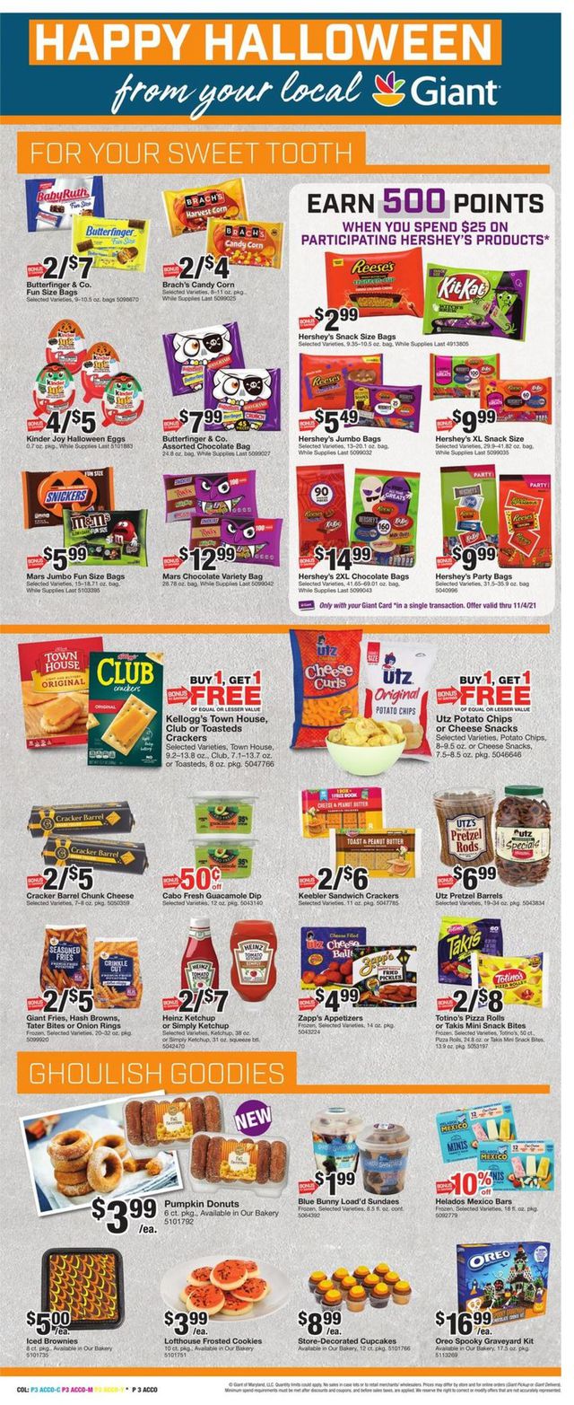 Giant Food Ad from 10/22/2021