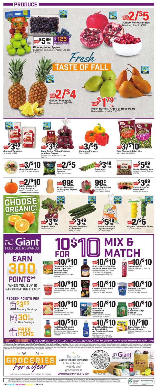 Giant Food Ad from 10/29/2021