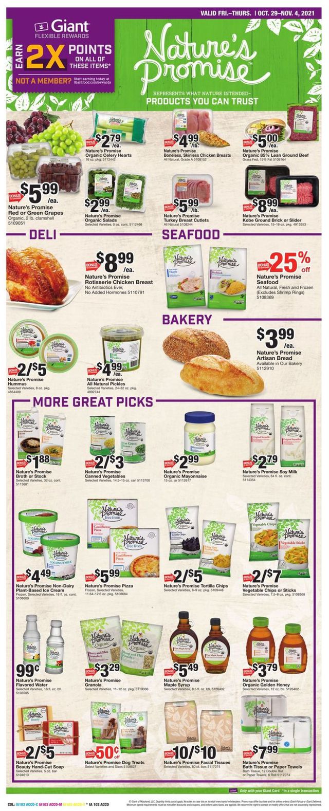 Giant Food Ad from 10/29/2021