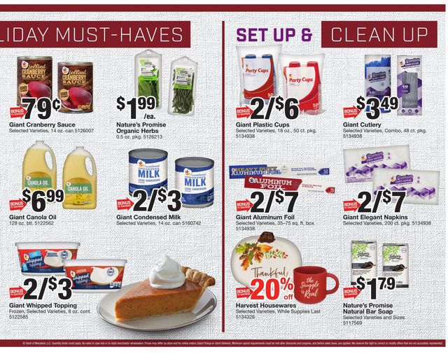 Giant Food Ad from 11/05/2021