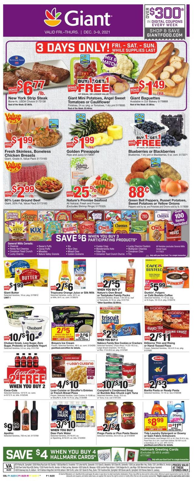 Giant Food Ad from 12/03/2021