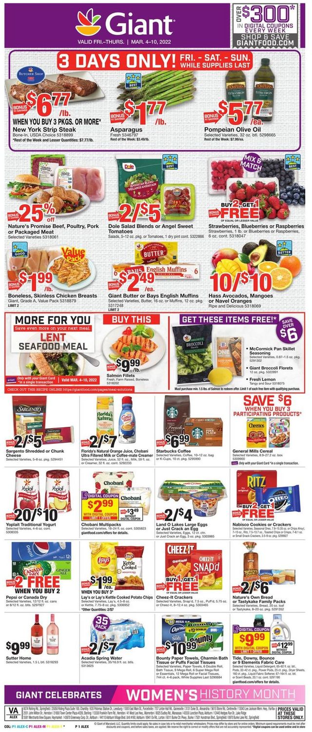 Giant Food Ad from 03/04/2022