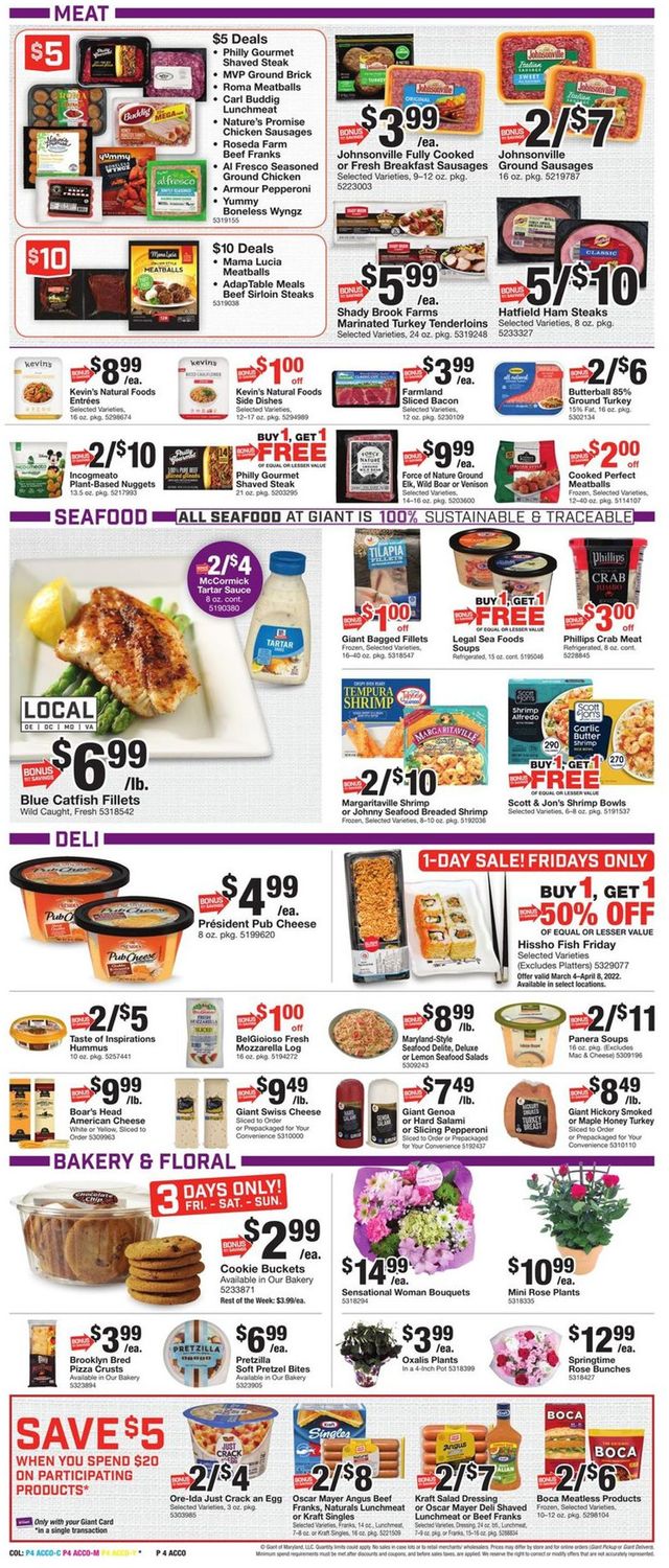 Giant Food Ad from 03/04/2022