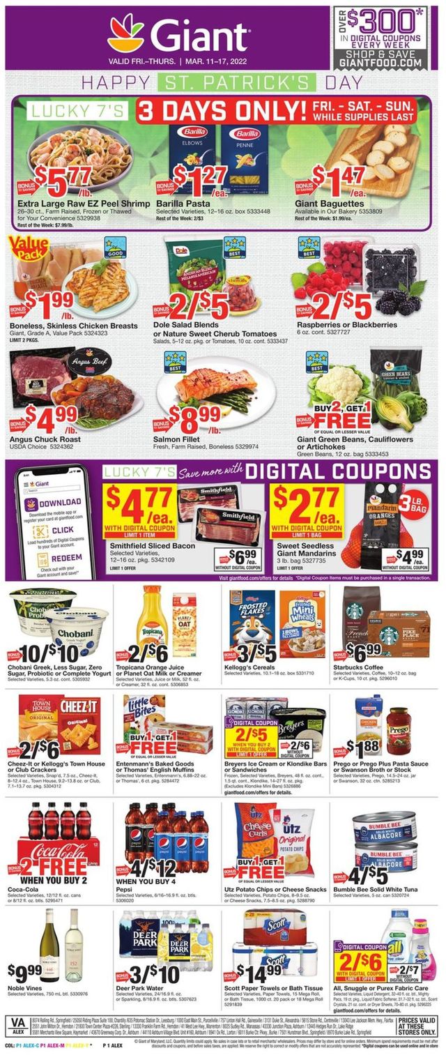 Giant Food Ad from 03/11/2022