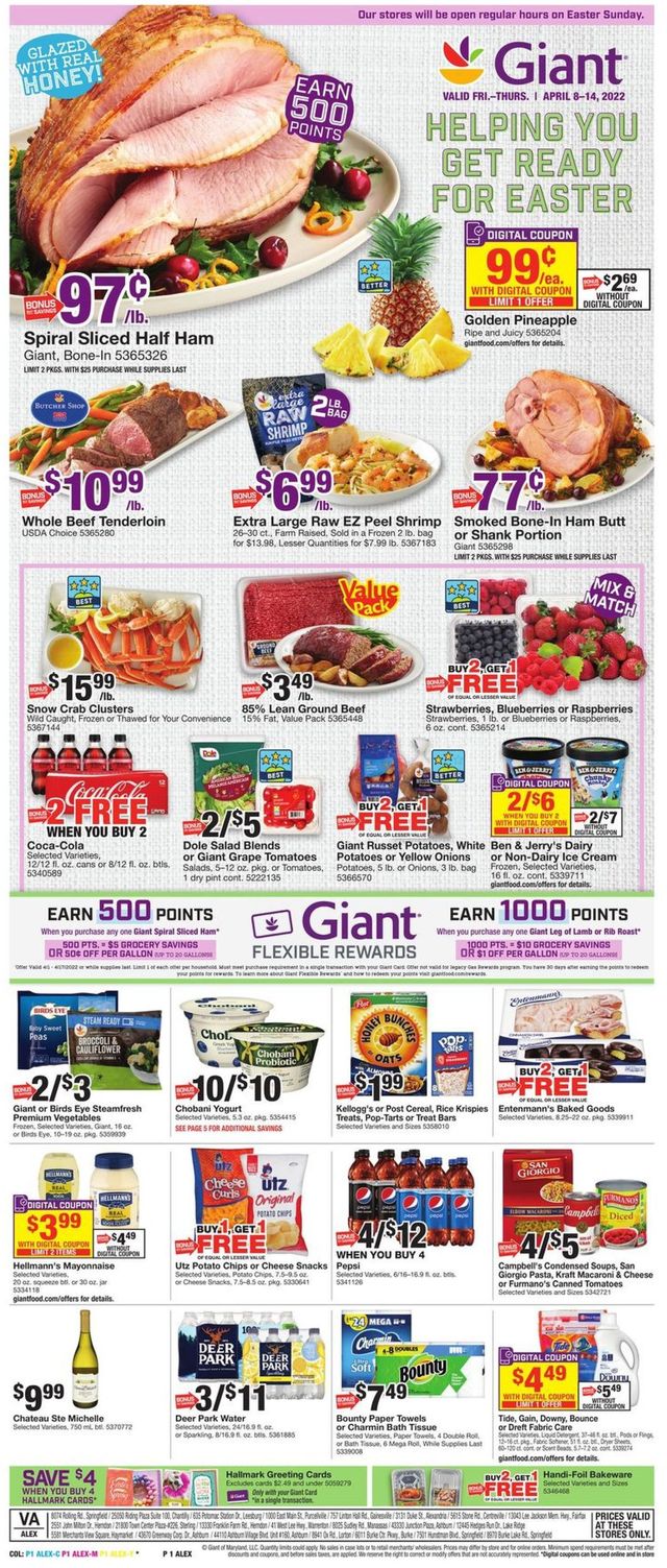 Giant Food Ad from 04/08/2022
