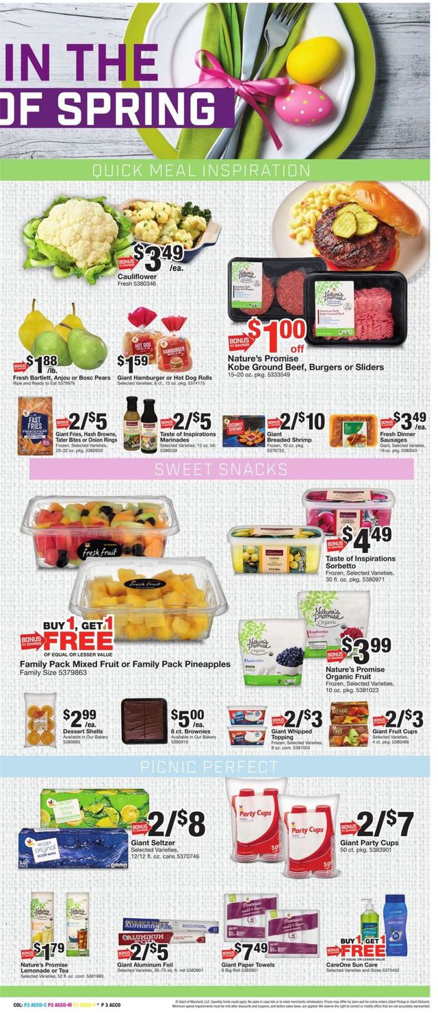 Giant Food Ad from 04/15/2022