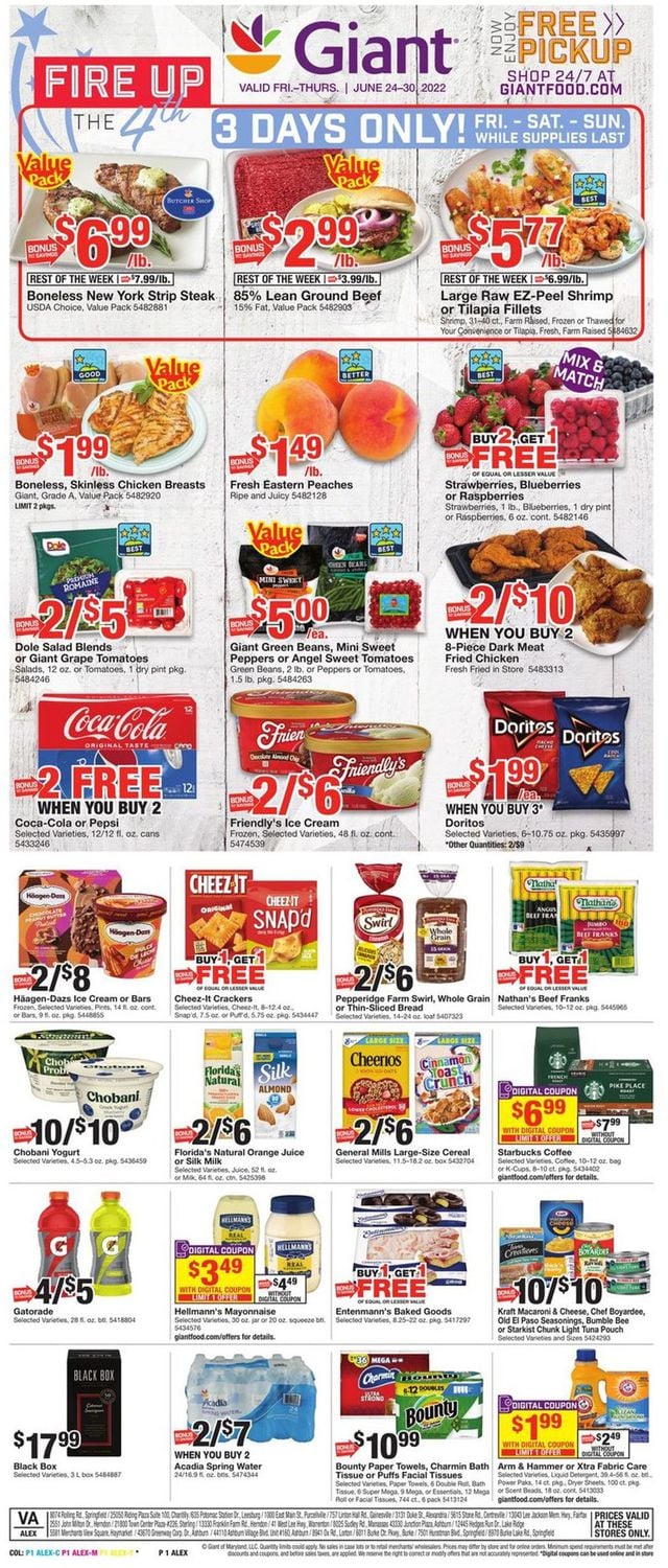 Giant Food Ad from 06/24/2022