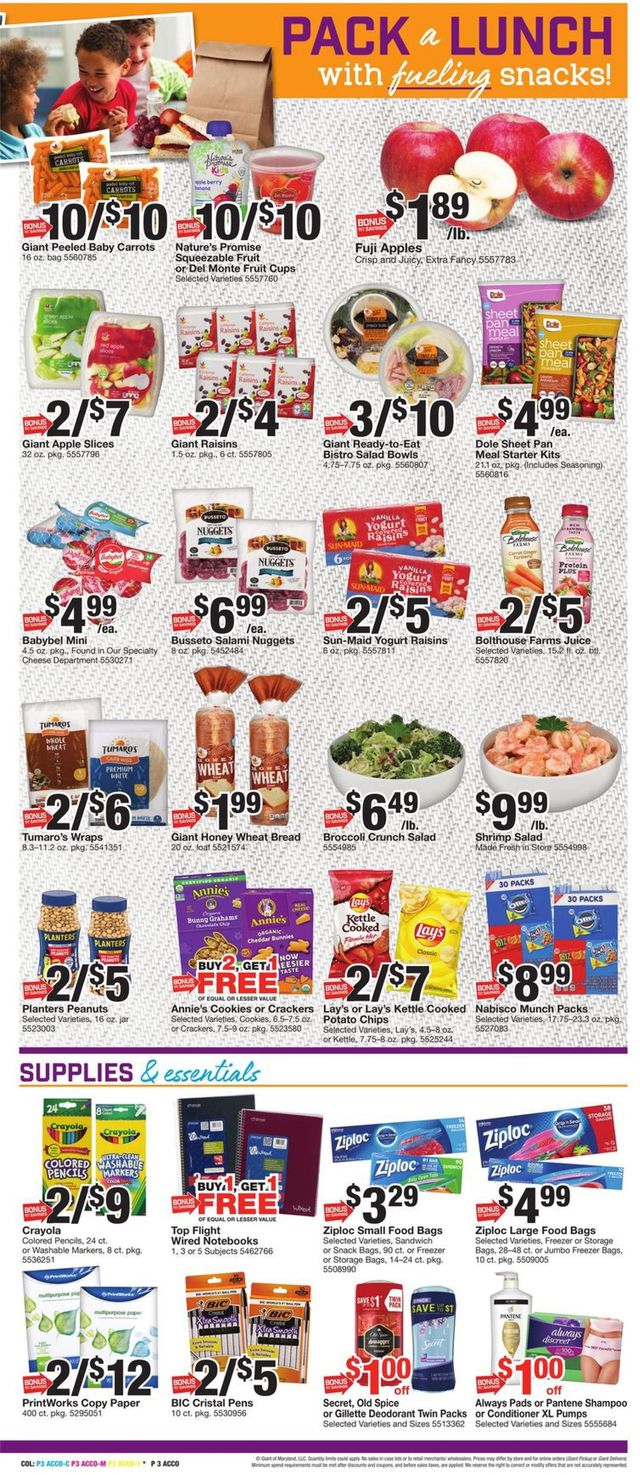Giant Food Ad from 08/12/2022