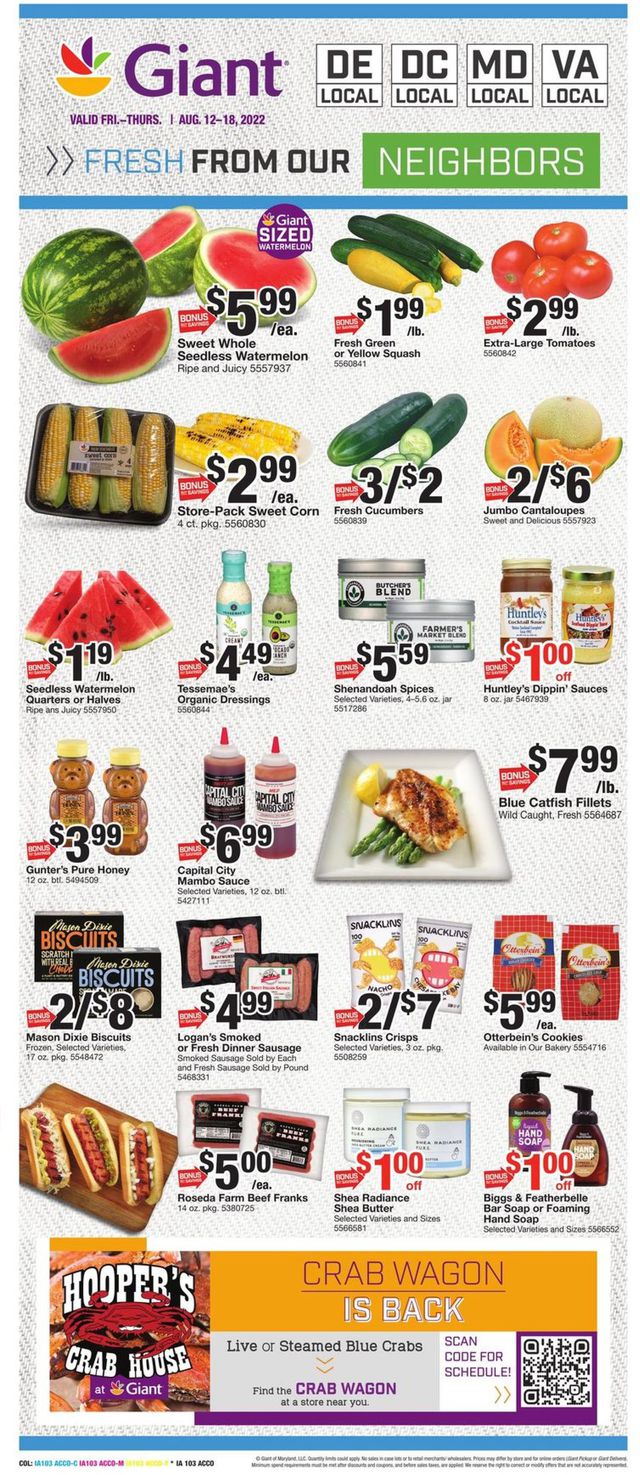 Giant Food Ad from 08/12/2022