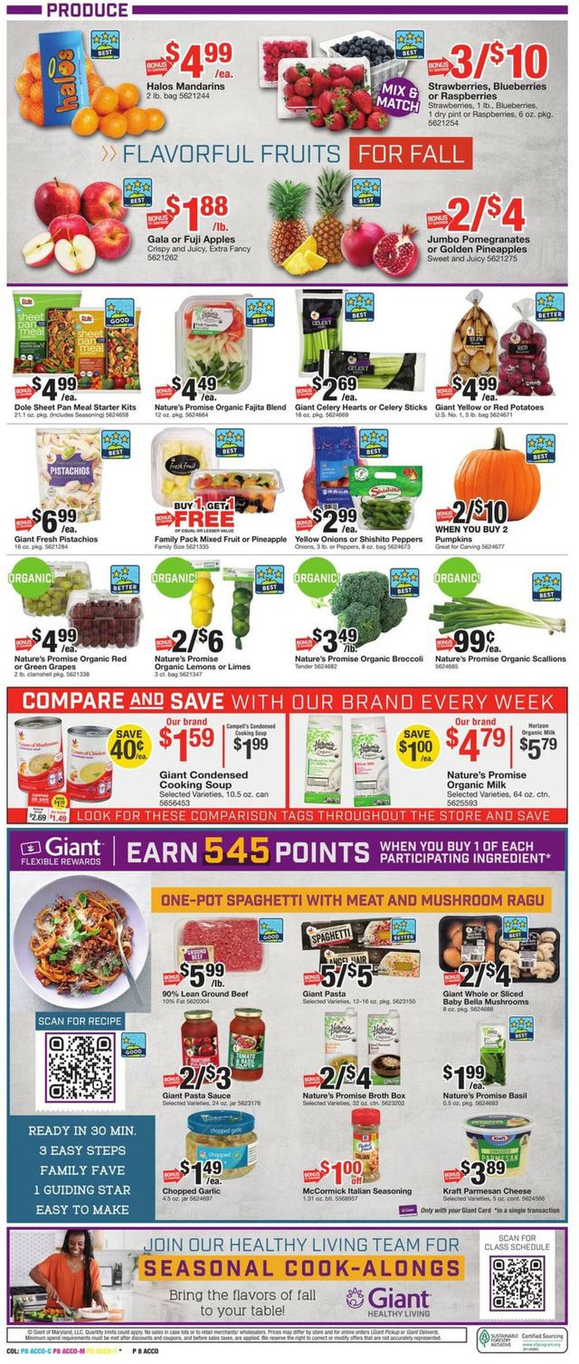Giant Food Ad from 09/23/2022
