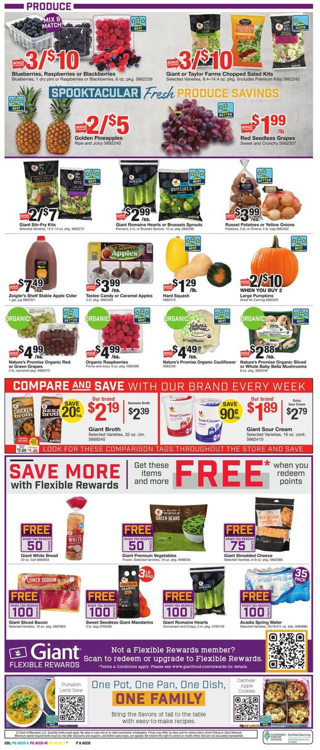 Giant Food Ad from 10/21/2022