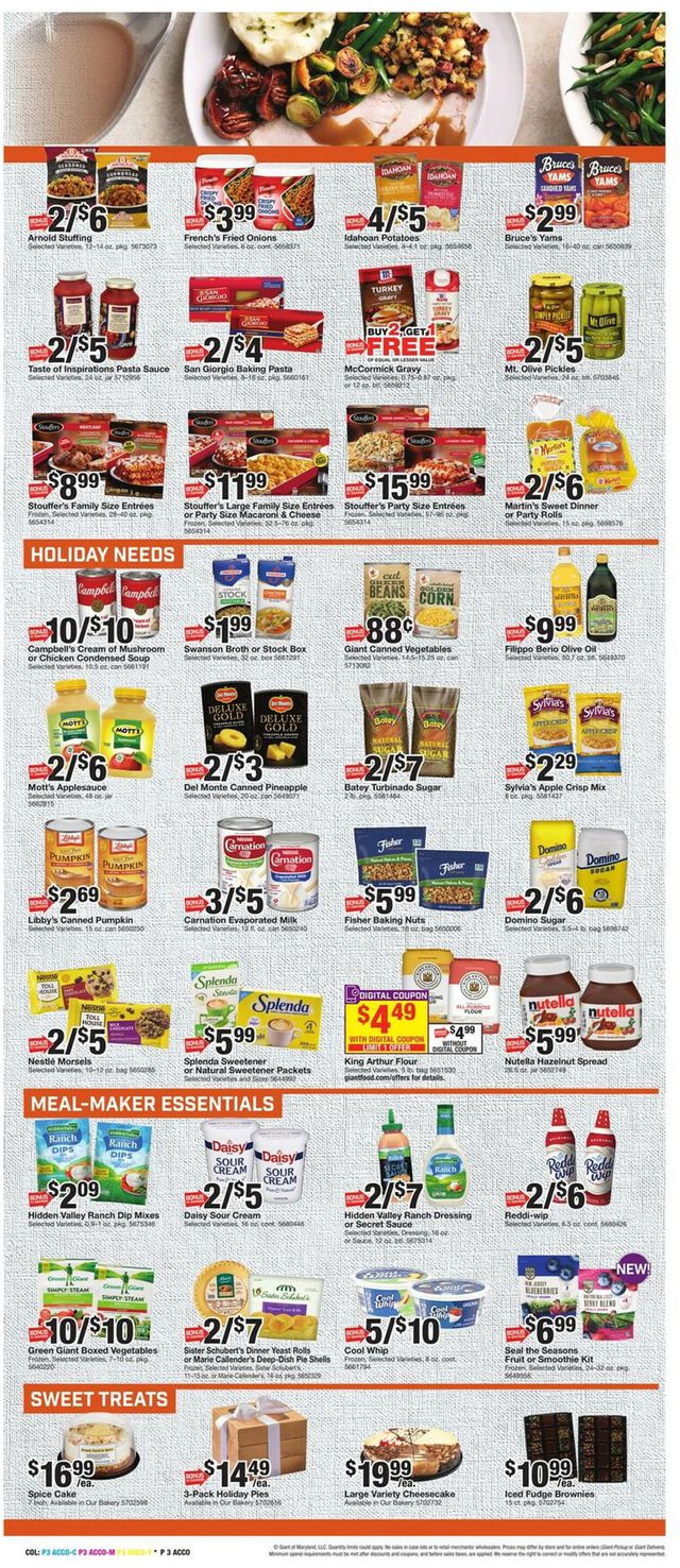 Giant Food Ad from 11/18/2022