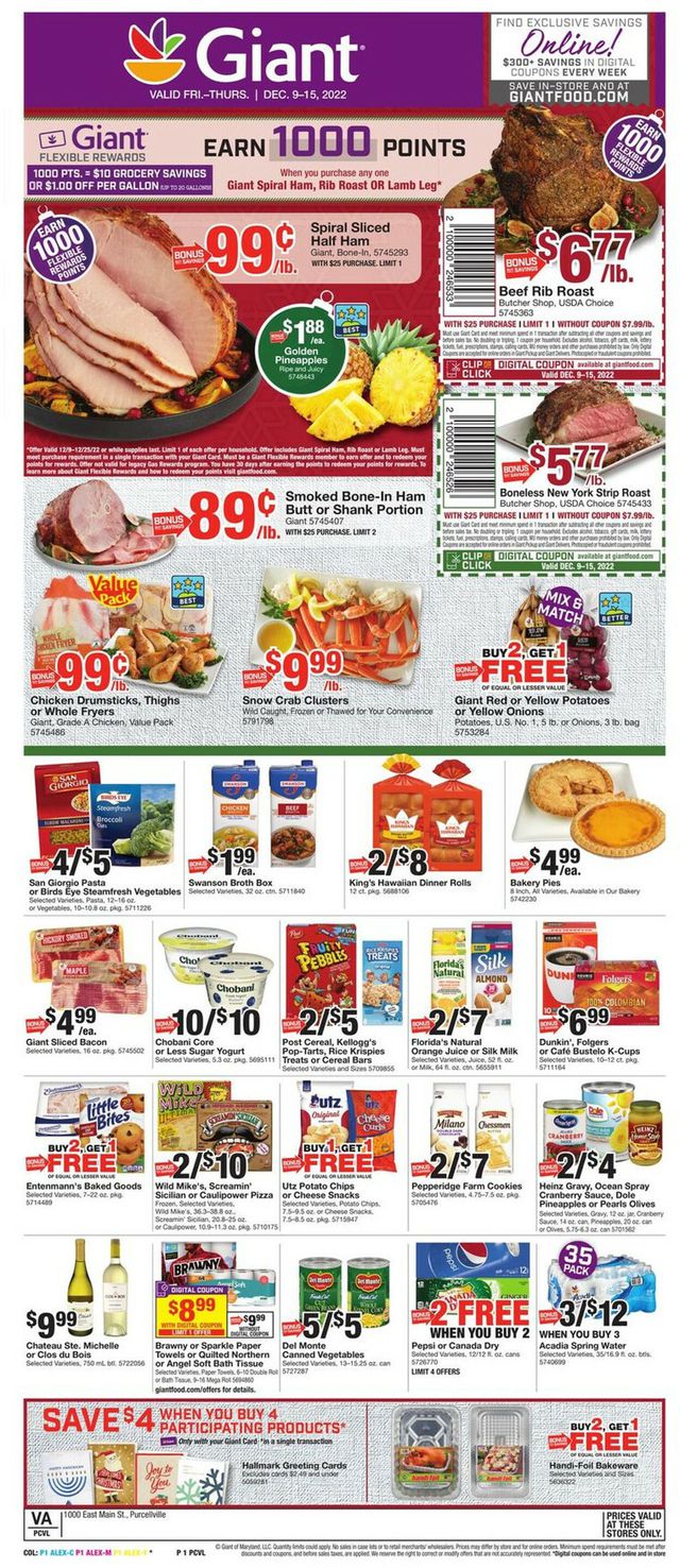Giant Food Ad from 12/09/2022