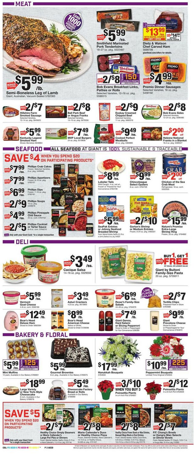 Giant Food Ad from 12/16/2022