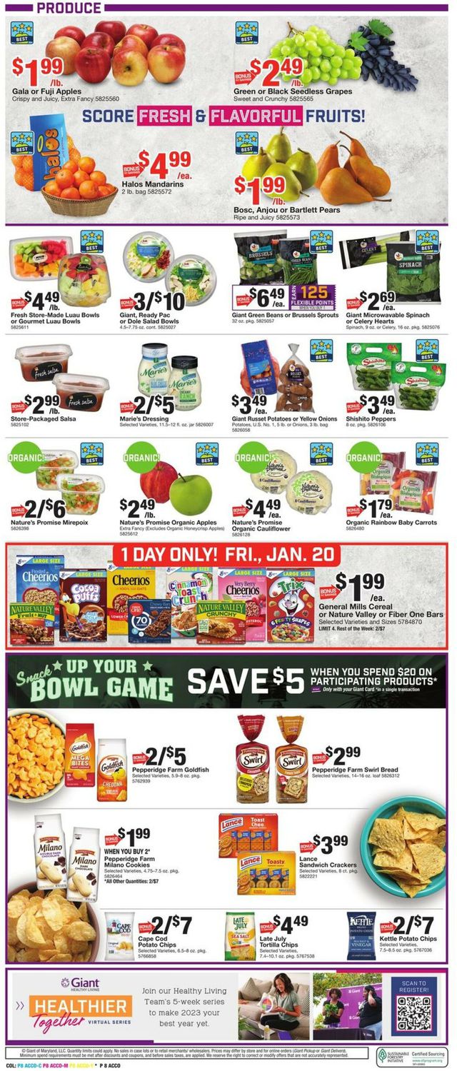 Giant Food Ad from 01/20/2023
