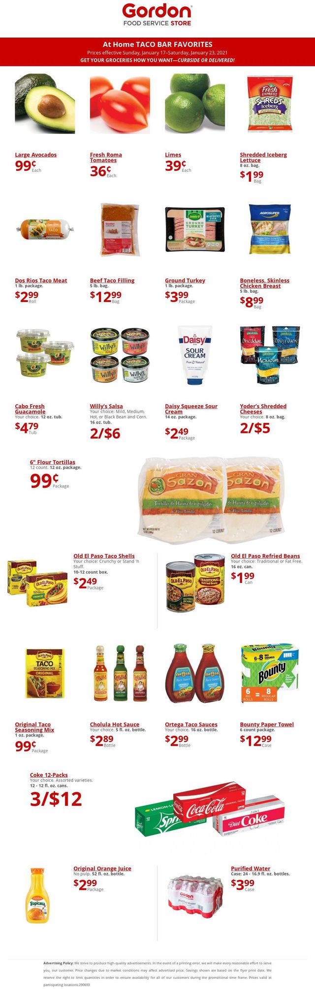 Gordon Food Service Store Ad from 01/17/2021